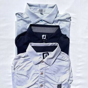 Lot Of 3 FJ Peter Millar Performance Golf Polo Shirts Mens Large Ojai Valley